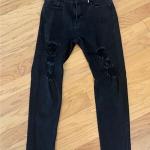 Hollister Black Skinny Jeans with Distressed Detailing